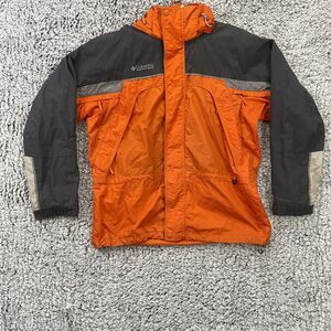 Vintage Columbia Interchange Jacket Mens L Blue Gray Hooded Windbreaker Y2K